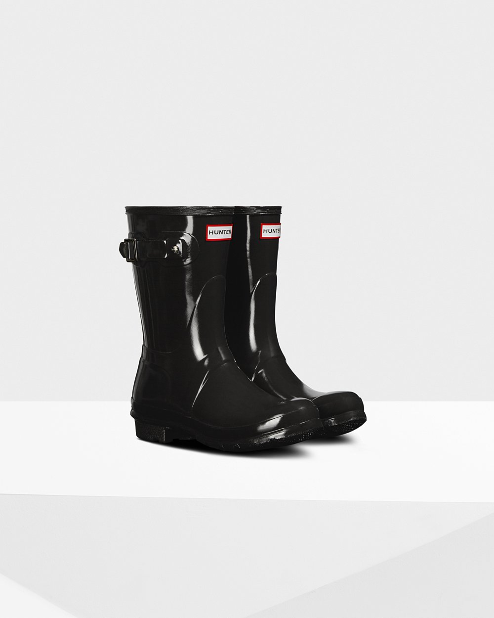 Women Hunter Original Gloss | Short Rain Boots Black | NZ-6571-ETZB